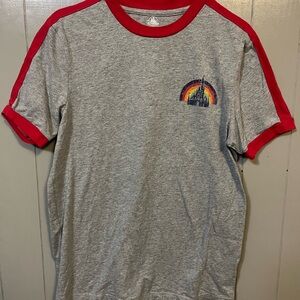 Vintage Disney Walt Disney World 1971 Gray Red Unisex Adult T-Shirt Size S